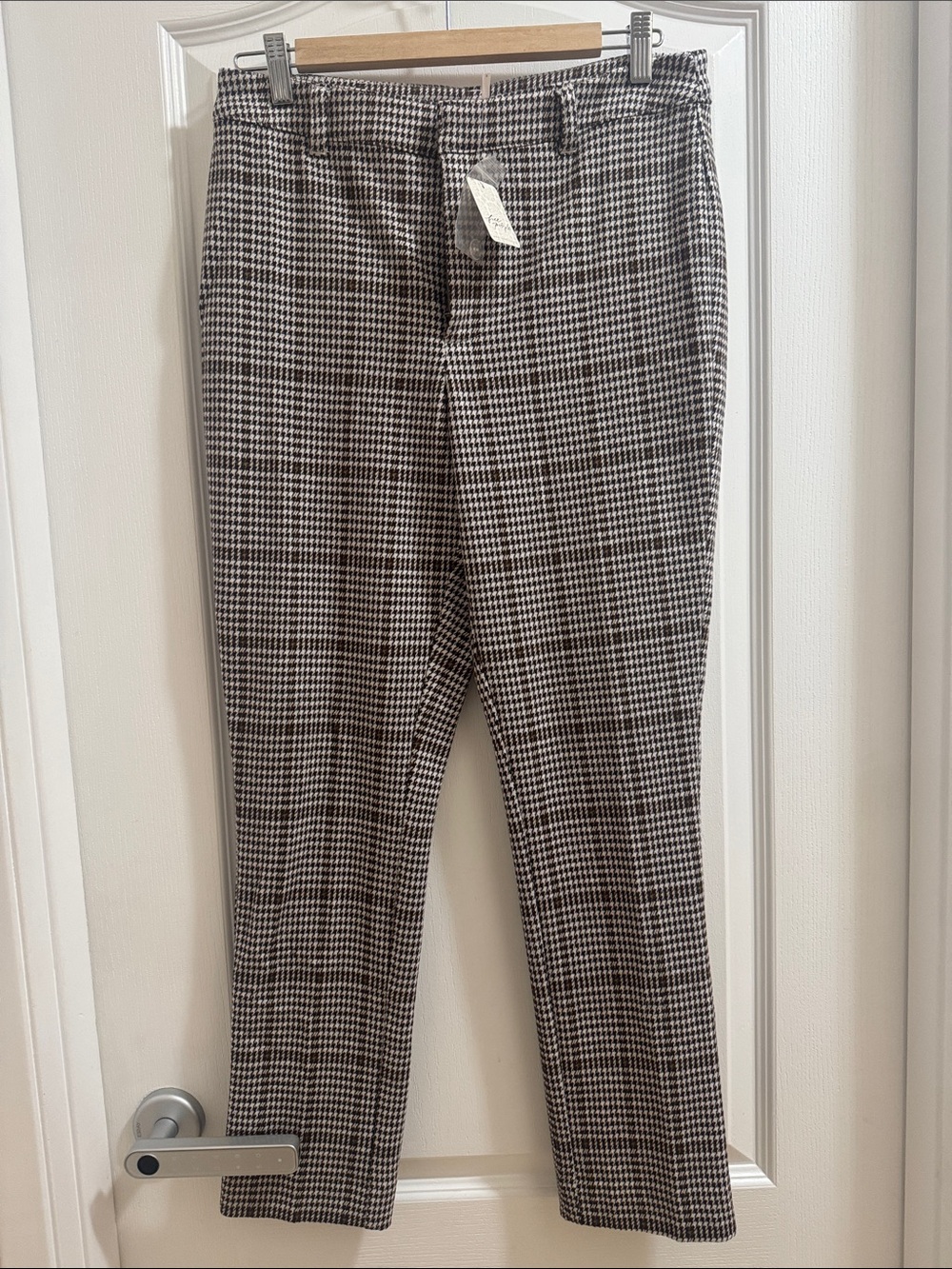 Free People Brown  &  cream Plaid Trousers